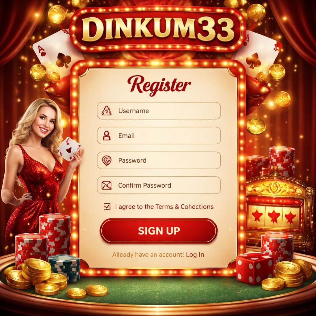 Dinkum33 member login page for an online gaming platform with diverse casino titles jackpots and immersive play